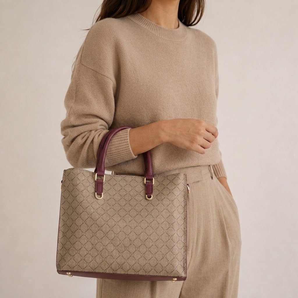 Carpisa Hrvatska â€“ Diana fall - Women's Handbag â€“ Taupe/Wine â€“ BSD55201546 â€“ Image 3