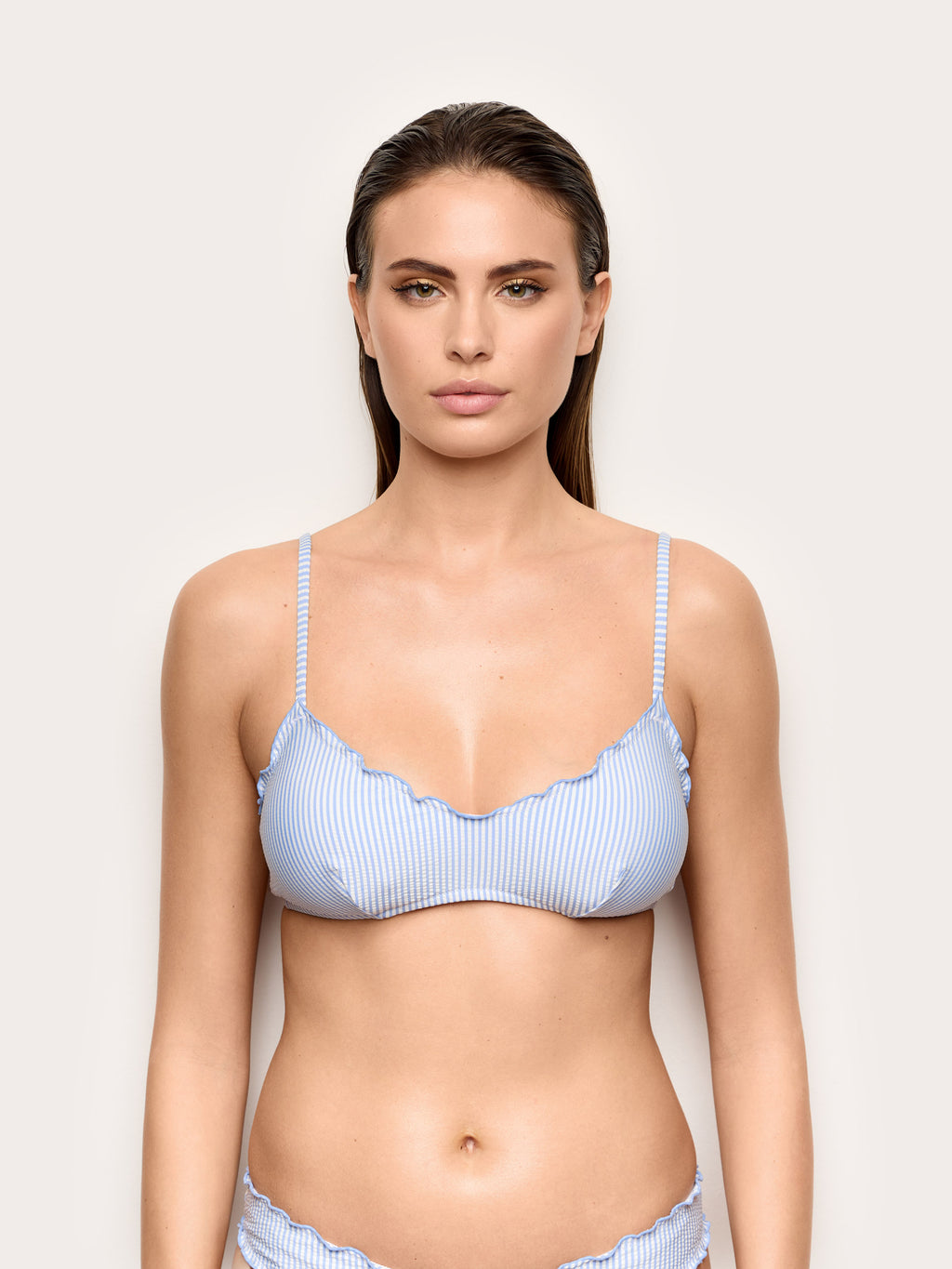 Seersucker - Podstavljeni bralette bikini grudnjak
