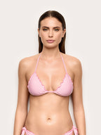 Seersucker - Klizni trokutasti bikini grudnjak s uklonjivim košaricama