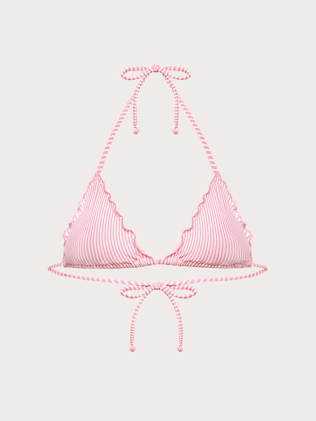 Seersucker - Klizni trokutasti bikini grudnjak s uklonjivim košaricama