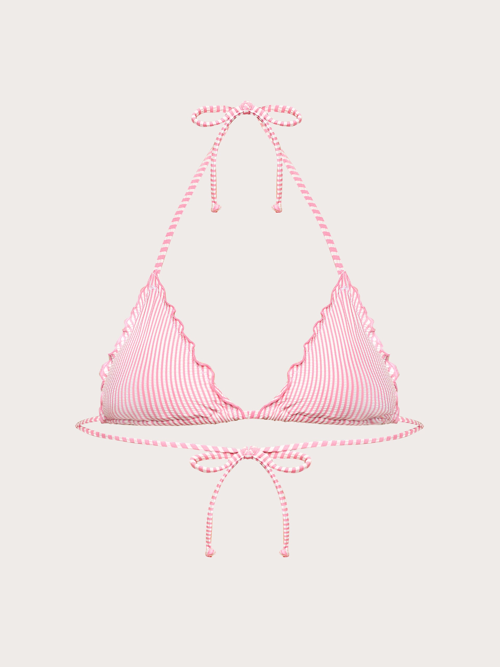 Seersucker - Klizni trokutasti bikini grudnjak s uklonjivim košaricama