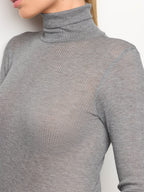 Light Cashmere Rib - Long-sleeve high neck T-shirt