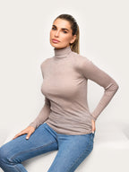 Light Cashmere Rib - Long-sleeve high neck T-shirt