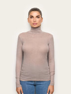 Light Cashmere Rib - Long-sleeve high neck T-shirt